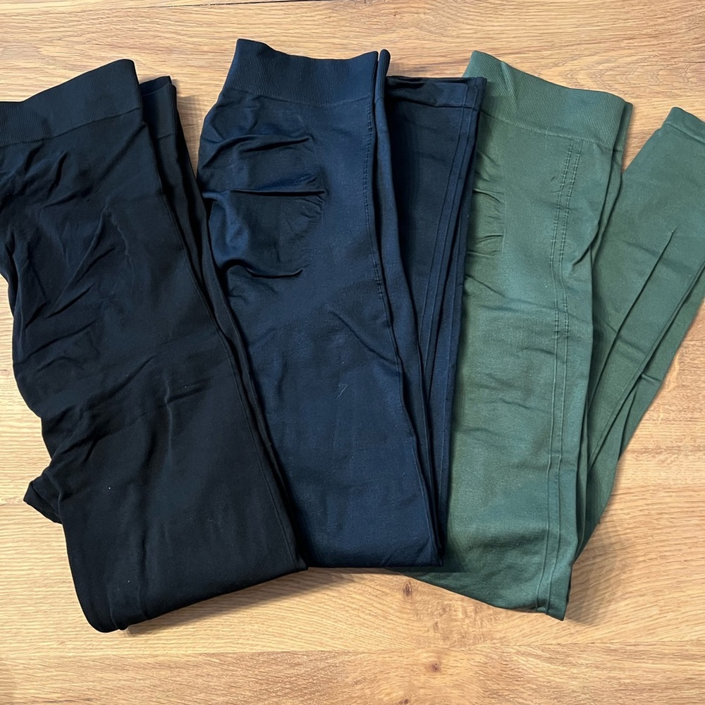 Blanqui leggings bundle (navy, black and olive) size medium VGUC